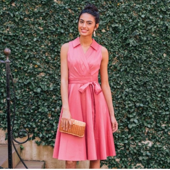 Gal Meets Glam Collection Pink Coral Wrap Dress